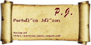 Perhócs Jázon névjegykártya